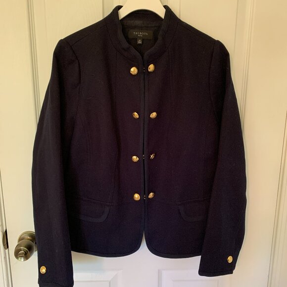 Talbots Classic Navy Blazer with Gold Buttons - Picture 1 of 3